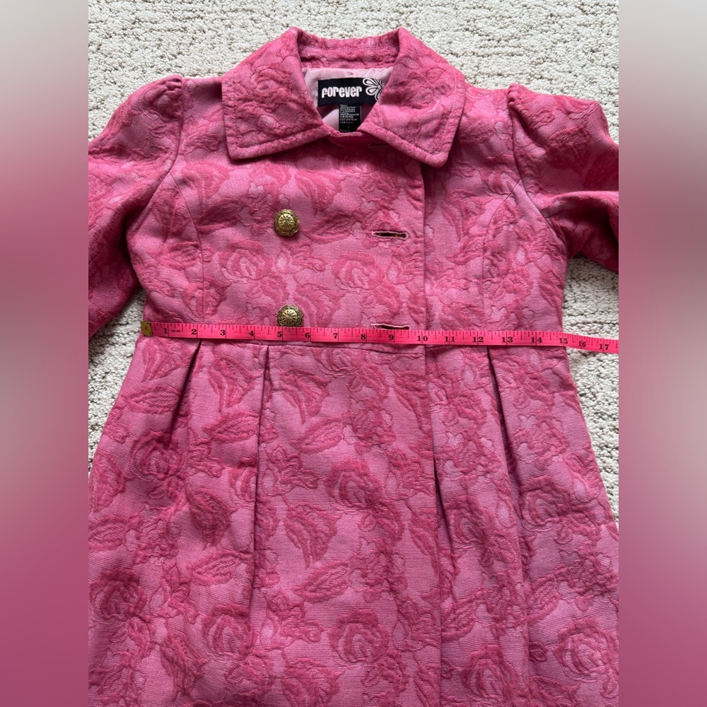 ~2 for $14~ Y2K Pink Brocade Pea Coat - Picture 10 of 17